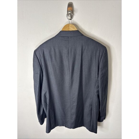 Giorgio Armani Le Collezioni Blazer Gray Pinstripe Wool Italy Men’s 44 3 Button - Picture 3 of 8